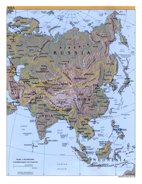 Large Detailed Political Map Of Asia With Capitals And Images