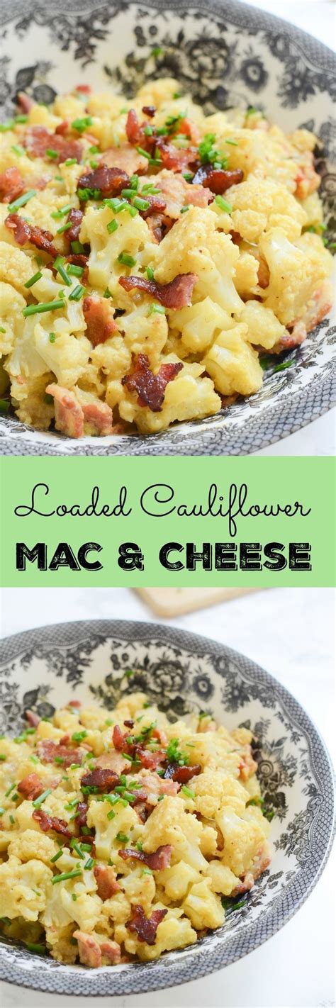 The cauliflower mash has a cheesy taste with the addition of nutritional yeast. Loaded Cauliflower Mac and Cheese - cauliflower tossed in a delicious paleo cheese sauce and ...