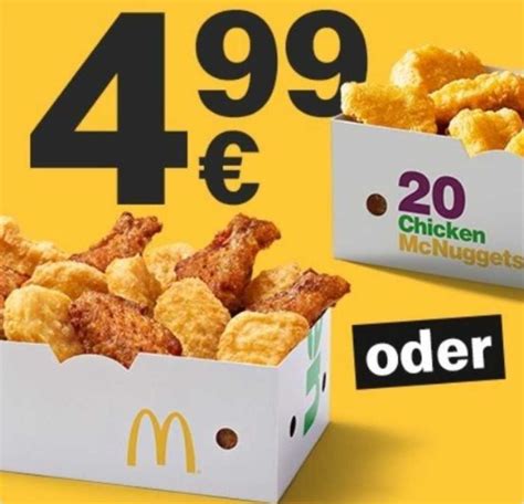 Chicken Box Mc Donald Cena - 20 Chicken McNuggets oder Chicken Box für 4,99€ (statt 7,99€) bei McDonald's