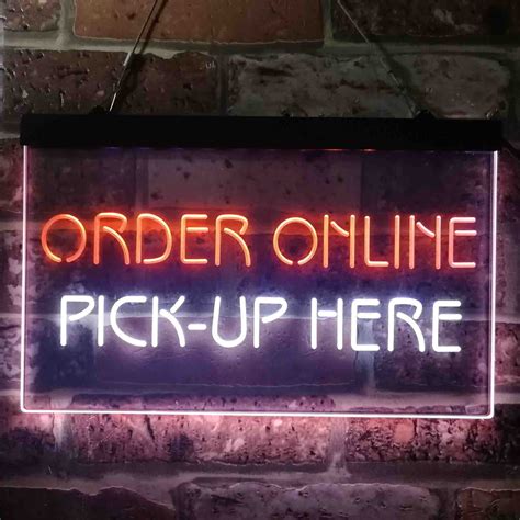 Order Online Pick Up Here Shop Dual Color Led Neon Sign Etsy
