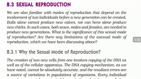 Why The Sexual Mode Of Reproduction Classes 10 Chapter 8 Science
