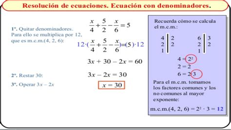 Ecuaciones De Primer Grado Con Fracciones Ecuaciones Primeros Grados Resolucion De Ecuaciones