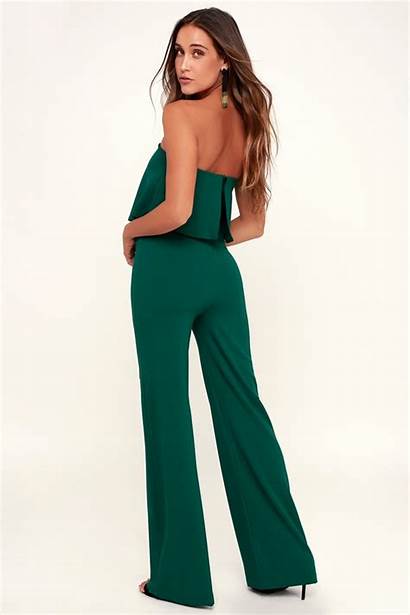 Jumpsuit Emerald Strapless Power Lulus Formal Forest