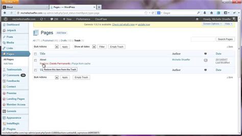 WordPress Tutorial: How to Delete (and Recover) Pages ...