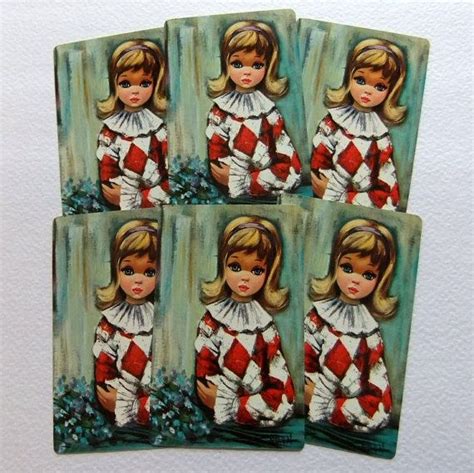 Big Eyed Girl Vintage Playing Cards Vintage Playing Cards Swap Cards