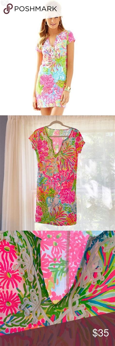 Lilly Pulitzer Brewster Dress In Lovers Coral Sz M Lilly Pulitzer
