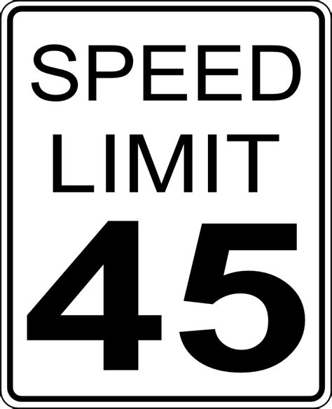Onlinelabels Clip Art Ca Speed Limit 45 Roadsign