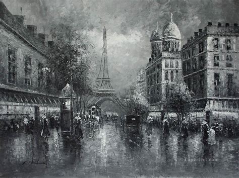 Black And White Paris Eiffel Black And White Painting In