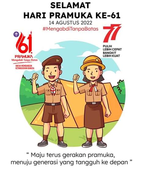 Kartu Ucapan HUT Pramuka ke 61 Tahun 2022 Kartun HD - Review Teknologi