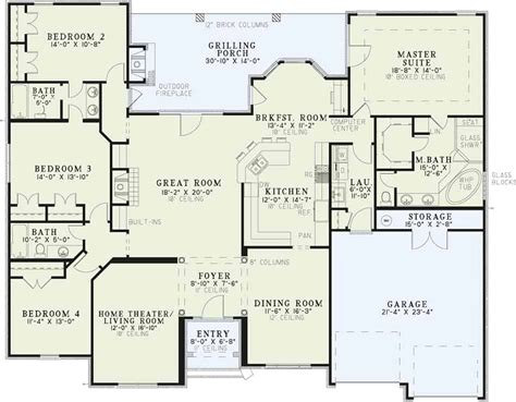 Economical Four Bedroom House Plan Floor Plans Ranch Bedroom House