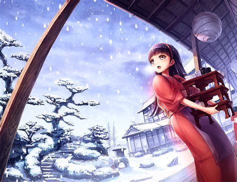 La Primera Nieve Amagi Linterna Escalera Persona Anime Bandeja