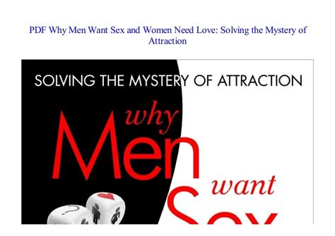 E Books Why Men Want Sex And Women Need Love Solving The Mystery O