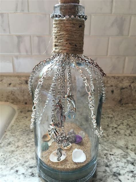 Bottle With Jute Chains And Charms Wine Bottle Perfume Bottles Bottle