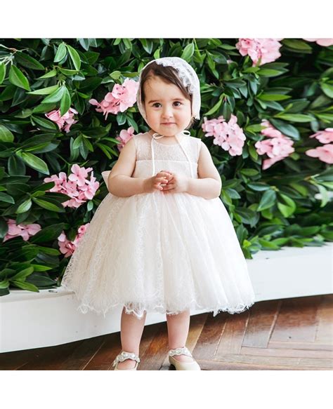 Ivory Lace Princess Flower Girl Dress Toddler Kids Pageant