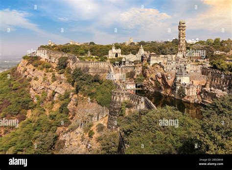 Historic Chittorgarh Fort At Rajasthan At Sunset Chittorgarh Fort Is A
