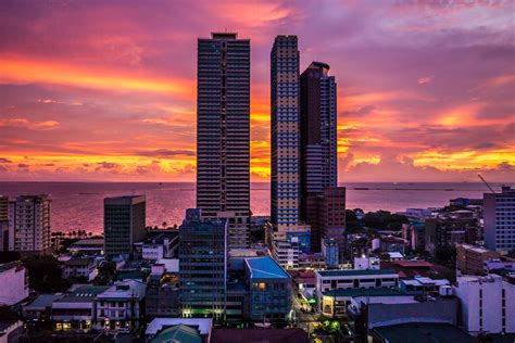 Skyscrapers And Towers And Skyline In Manila Philippines Image Free