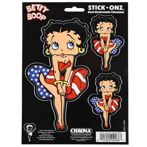 Betty Boop American Flag Aufkleberdecal Custom Planet