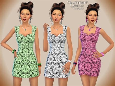 Summer Lace Dress By Paogae At Tsr Sims 4 Updates