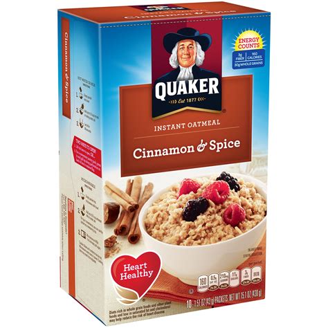 Quaker Instant Oatmeal Cinnamon And Spice 10 Packets