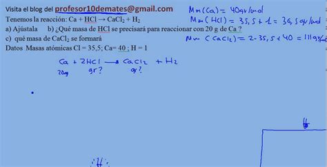 Reacciones Químicas Estequiometria Cálculos Con Masas 02 Ejercicios Y