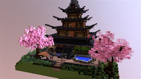 Japanese Temple Minecraft Build 3d Model By Eleni Gorgogianni