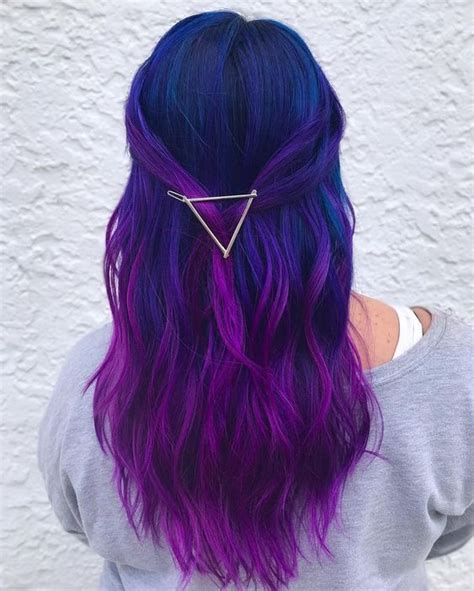 Best purple hair color ideas, including shades for blondes and brunettes and short and long hair, purple highlights, and deep plum hair inspiration to complement all skin tones. 35 Blue and Purple Hair Color Ideas