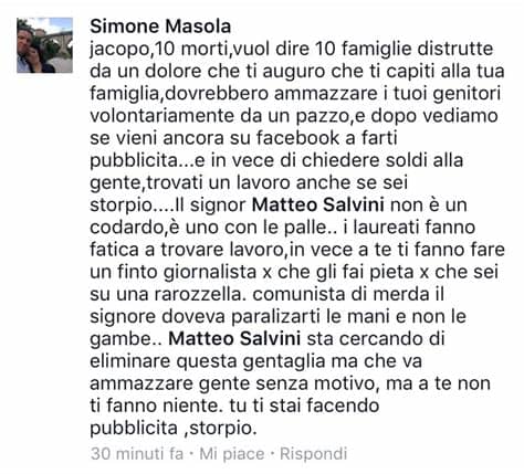 Consigliere regionale della toscana con delega ai diritti. Iacopo Melio: il disabile insultato sulla pagina di Matteo ...
