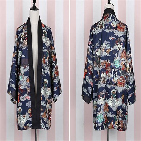 Men Japanese Kimono Yukata Jacket Hyakki Yakou Clarkes World Cardigan