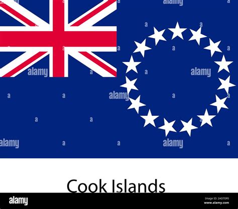 Flag Of The Country Cook Islands Vector Illustration Exact Colors