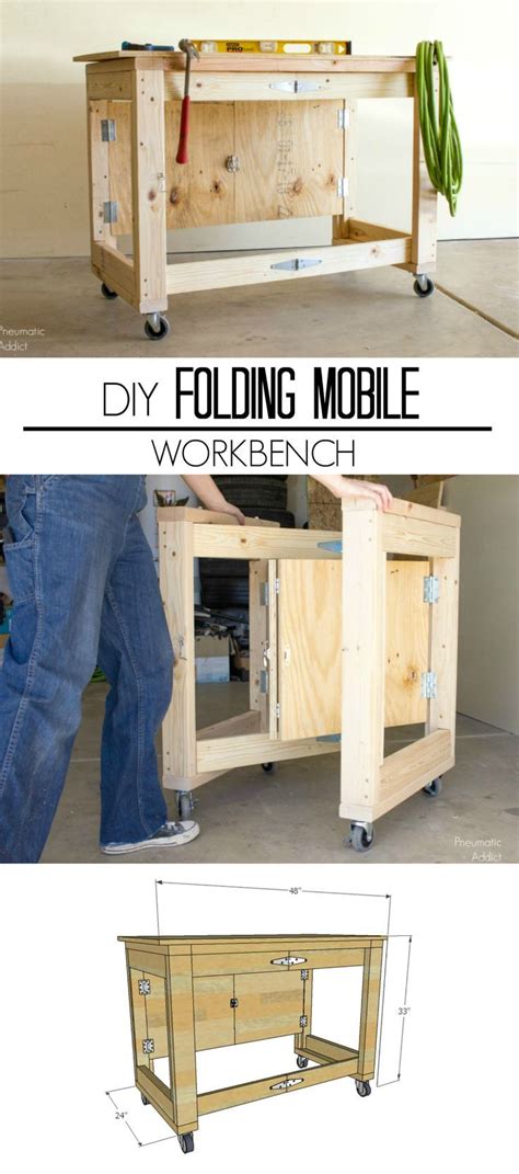 Learn How To Make An Easy Inexpensive Folding Mobile Workbench From
