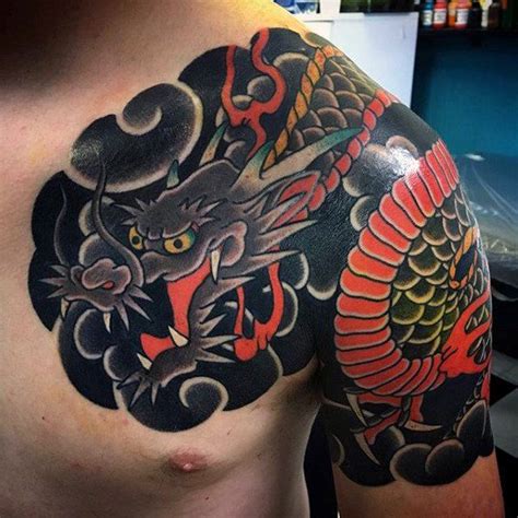 Fortunately, because there are so many cool shoulder tattoo ideas, guys have a number of unique tattoo. 40 Dragon Shoulder Tattoo Designs For Men - Manly Ink Ideas | Shoulder tattoo, Tattoo chest and ...