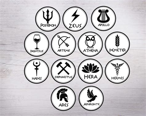 Greek Gods Symbols Stickerspercy Jackson Inspired Etsy Canada