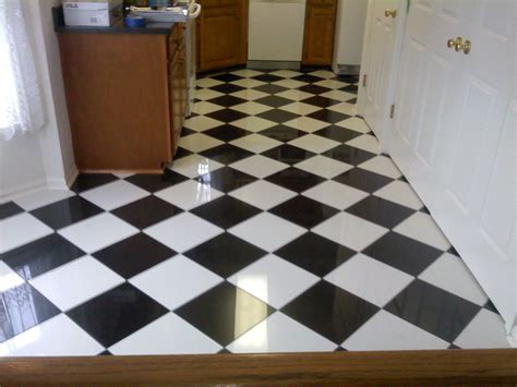 Floor Tile Black And White Diamond Pattern Patterned Floor Tiles