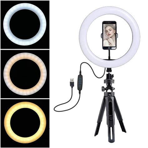 Willkey 10 Inch Led Ring Light Dimmable Fill Light Selfie Ring Lamp Photographic Lighting For