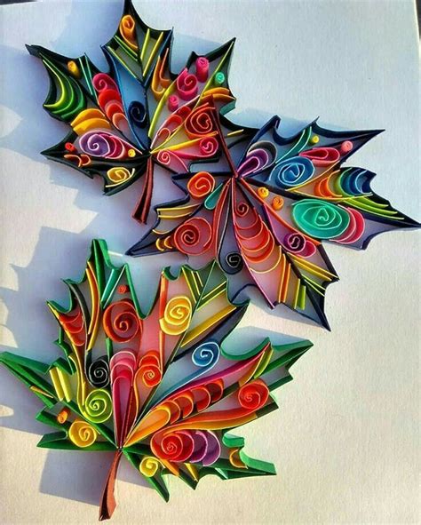 Creatief Met Papier Herfst Bladeren In Filigraan Kunst Quilling Work