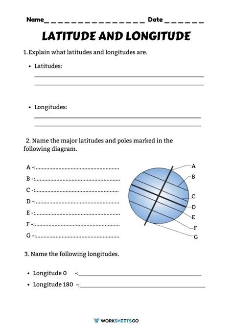 Latitude And Longitude Worksheets Worksheetsgo