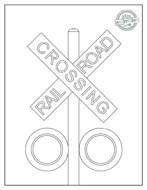Railroad Crossing Sign Coloring Page