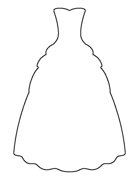 Gown Pattern Use The Printable Outline For Crafts Creating Stencils