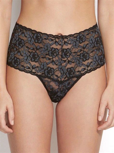 Hanky Panky High Waisted Retro Lace Thong In Black Lyst