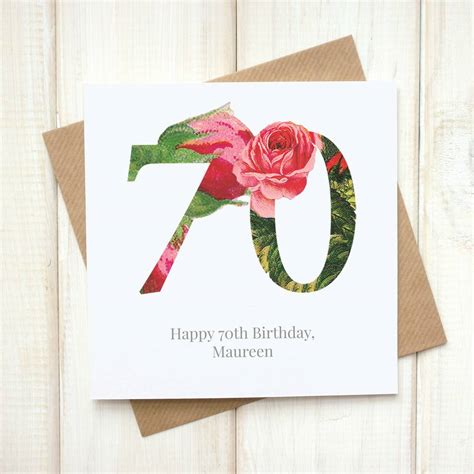 Personalised 70th Birthday Floral Card By Chi Chi Moi