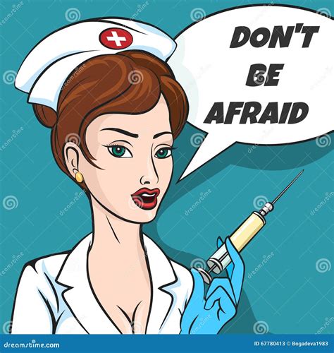 Nurse With Injection Syringe Cartoon Vector 67780413