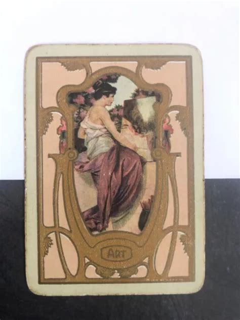 Vintage Renaissance Retro Art Swap Playing Card Girlladywoman Drawing