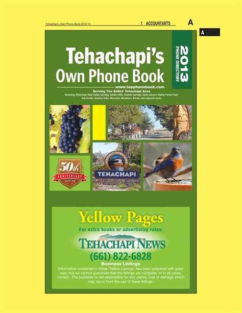 How to scrape yelp data: Tehachapi's Own Phone Book Yellow Pages by Tehachapi News ...