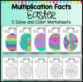This unit features worksheets and other resources for teaching about easter. Multiplication Coloring Worksheets Math Easter Eggs by Dovie Funk