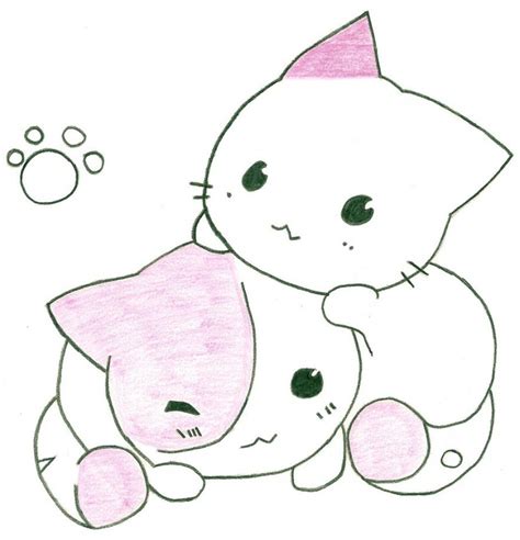 Cute Anime Cat Drawing Cute Cat Drawings Animal Anime Drawing Kitten