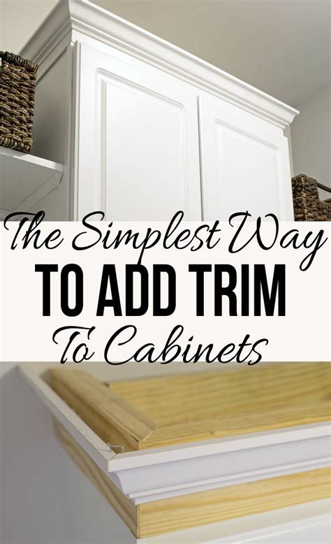 However, if your trim is ornate and heavy, it must be weighed after it is attached to the cabinet to ensure it is steadfastly glued to the surface. The Easiest Way to Add Trim to a Cabinet - Craving some ...