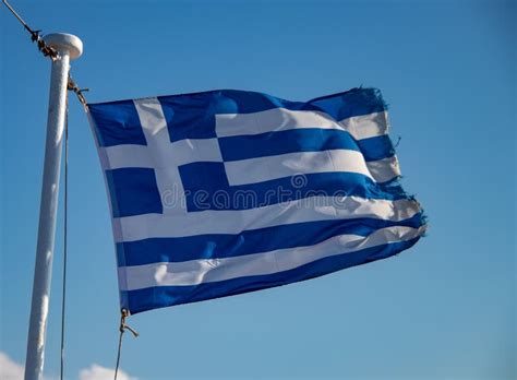 A Waving Greek Flag Stock Image Image Of Flag Delos 163749911