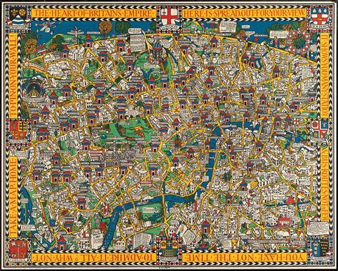 The Wonderground Map Of London Town 1914 Drawing By Macdonald Gill