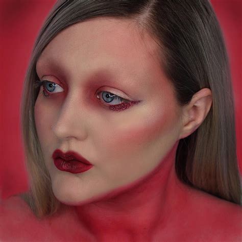 Red Monochromatic Makeup Editorial Makeup Avant Garde Photoshoot