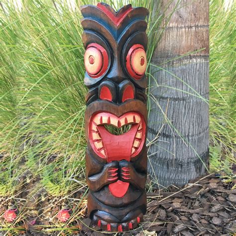 20 In Tiki Mask Crazy Tongue Wood Art Décor